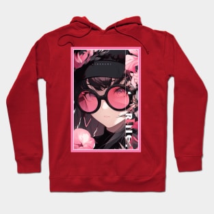 Aesthetic Anime Girl Pink Rosa Black | Quality Aesthetic Anime Design | Premium Chibi Manga Anime Art Hoodie